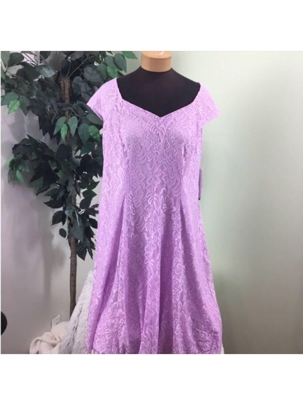 Suite 7 Fit and flare dress purple 14W Lace purple iris is the color